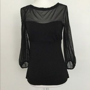 3 dot black stretch top